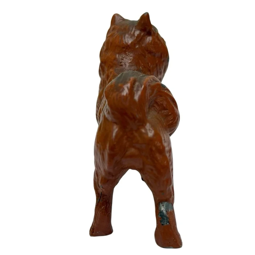 Vintage Cast Iron Chow Chow Puppy Dog Figurine Painted Collectable 2.5